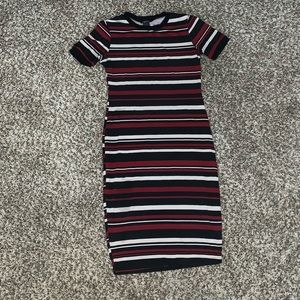Striped Form Fitting Dress